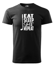 Fenomeno Pánské tričko - Eat sleep golf - černé Velikost: 2XL