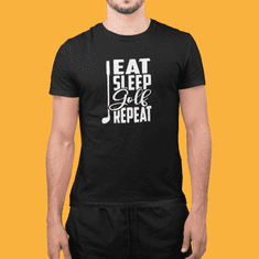 Fenomeno Pánské tričko - Eat sleep golf - černé Velikost: 2XL