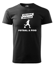 Fenomeno Pánské tričko - Víkendová předpověď fotbal a pivo - černé Velikost: S