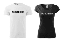 Fenomeno Set triček #boyfriend #girlfriend Velikost dámské: M, Velikost pánské: S, Barva trička: Obě bílé