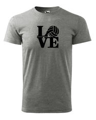 Fenomeno Pánské tričko - Love(volejbal) - šedé Velikost: 2XL