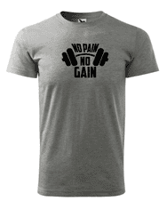 Fenomeno Pánské tričko - No pain No gain - šedé Velikost: S