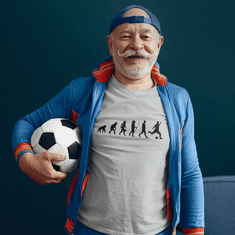 Fenomeno Pánské tričko - Evoluce fotbalisty - šedé Velikost: M