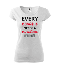 Fenomeno Dámské tričko every blondie needs a brownie - bílé Velikost: XS