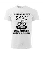 Fenomeno Pánské tričko Nesnáším být sexy zemědělec - bílé Velikost: L