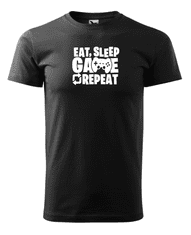 Fenomeno Pánské tričko - Eat sleep game - černé Velikost: S