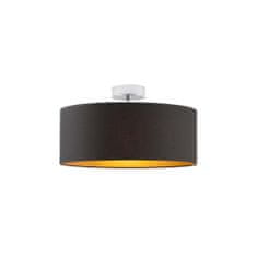 LYSNE.PL Plafond WENECJA GOLD fi 40 cm 3xE27, chromový rám, černá/zlatá