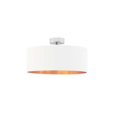 LYSNE.PL Plafond WENECJA GOLD fi 40 cm 3xE27, chromový rám, bílá/zlatá