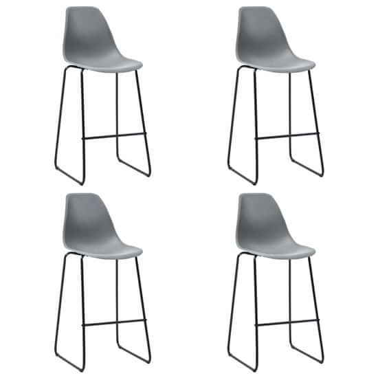 Vidaxl Barové židle 4 ks šedé plast