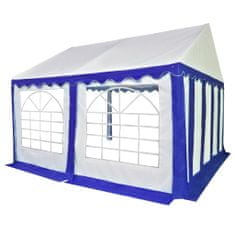 Greatstore Zahradní altán PVC 3 x 4 m modrý a bílý