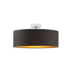 LYSNE.PL Plafond WENECJA GOLD fi 50 cm 3xE27, chromový rám, černá/zlatá