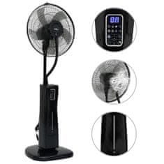 Greatstore Stojanový mlhový ventilátor s dálkovým ovládáním černý