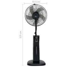 Greatstore Stojanový mlhový ventilátor s dálkovým ovládáním černý