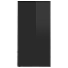 Greatstore Botník černý s vysokým leskem 31,5 x 35 x 70 cm dřevotříska