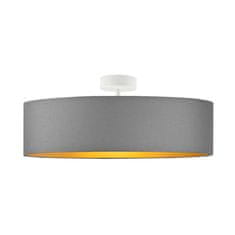 LYSNE.PL Stropní plafond do dětského pokoje WENECJA GOLD fi 60 cm 5xE27, bílý rám, šedá