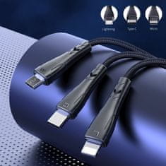 Mcdodo Mcdodo 3V1 Usb Kabel Rychlé Nabíjení Usb-C Lightning Micro Usb Qc 3.0 1M