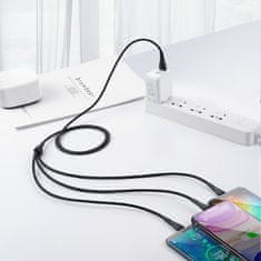 Mcdodo Mcdodo 3V1 Usb Kabel Rychlé Nabíjení Usb-C Lightning Micro Usb Qc 3.0 1M