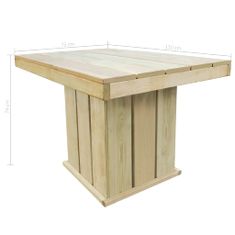 Greatstore Zahradní stůl 110 x 75 x 74 cm impregnované borové dřevo