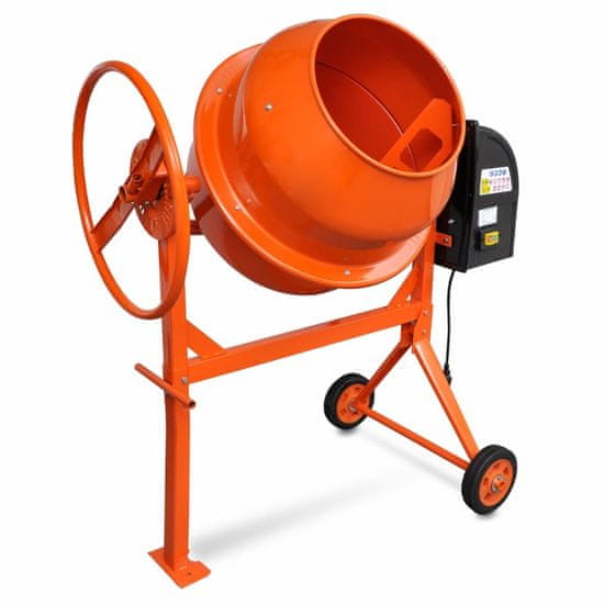 Greatstore Oranžová míchačka betonu z oceli 140L 650W