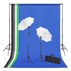 Greatstore Foto studio set s pozadím, osvětlením a deštníky