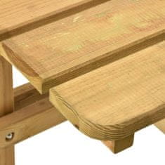 Greatstore 4stranný piknikový stůl 172 x 172 x 73 cm impregnovaná borovice