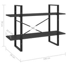 Greatstore Knihovna se 2 policemi šedá 100 x 30 x 70 cm dřevotříska