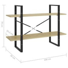 Greatstore Knihovna se 2 policemi dub sonoma 100 x 30 x 70 cm dřevotříska