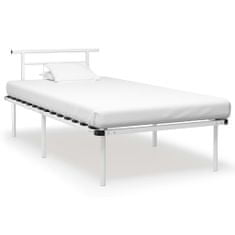 Greatstore Rám postele bílý kov 100 x 200 cm