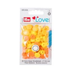 PRYM Plastové patentky &quot;Color Snaps&quot; kulaté, Prym Love, 12,4 mm, 30 ks, oranžové/žluté