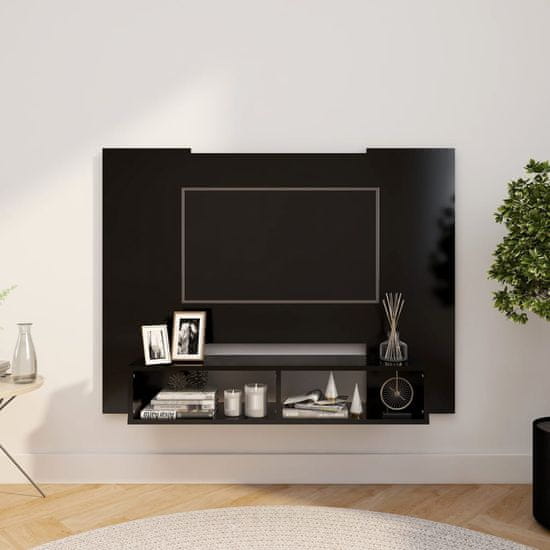 Greatstore Nástěnná TV skříňka černá 120 x 23,5 x 90 cm dřevotříska