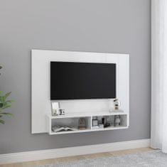 Greatstore Nástěnná TV skříňka bílá vysoký lesk 120x23,5x90 cm dřevotříska