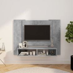 Greatstore Nástěnná TV skříňka betonově šedá 120x23,5x90 cm dřevotříska