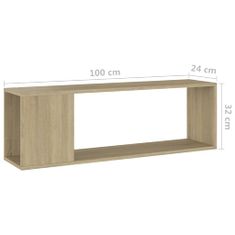 Greatstore TV stolek dub sonoma 100 x 24 x 32 cm dřevotříska