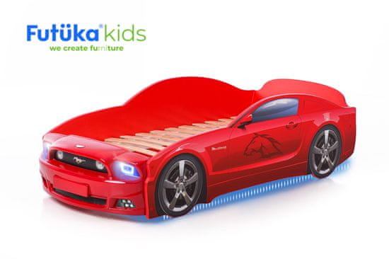 Futuka Kids Dětská postel auto LIGHT PLUS MG + LED světlomety + Spodní světlo