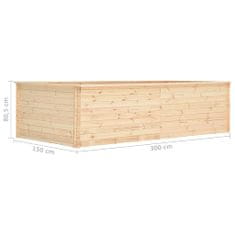 Greatstore Zahradní vyvýšený záhon 300 x 150 x 80,5 cm borovice 19 mm