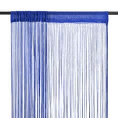 Greatstore Provázkové záclony, 2 ks, 100x250 cm, modrá