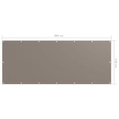 Vidaxl Balkónová zástěna taupe 120 x 300 cm oxfordská látka