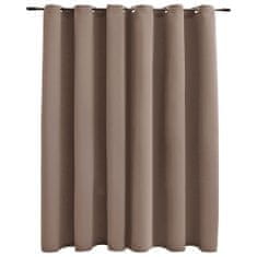 Greatstore Zatemňovací závěs s kovovými kroužky taupe 290 x 245 cm