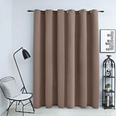 Greatstore Zatemňovací závěs s kovovými kroužky taupe 290 x 245 cm