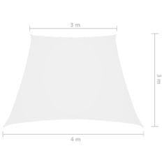 Vidaxl Stínící plachta oxfordská látka lichoběžníková 3/4 x 3 m bílá