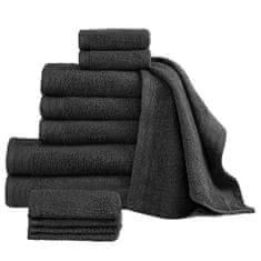 Greatstore 12dílná sada ručníků a osušek bavlna 450 g/m2 černá