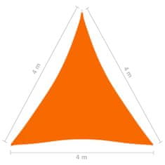 Greatstore Stínící plachta oxfordská látka trojúhelníková 4x4x4 m oranžová