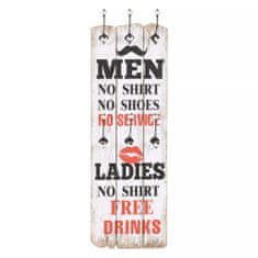 Greatstore Nástěnný věšák na kabáty MEN LADIES s 6 háčky 120 x 40 cm