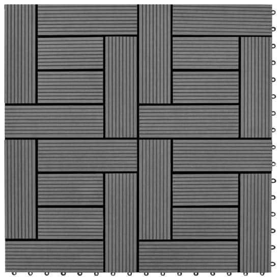 Petromila 22 ks terasové dlaždice 30 x 30 cm 2 m² WPC šedé