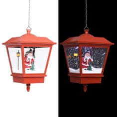 Greatstore Vánoční závěsná lampa LED světlo a Santa červená 27x27x45 cm