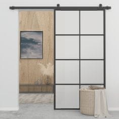 Vidaxl Posuvné dveře hliník a ESG sklo 102,5 x 205 cm černé