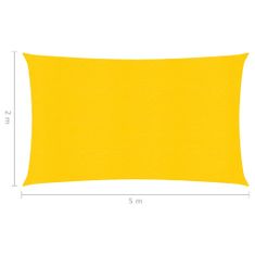 Greatstore Stínící plachta 160 g/m2 žlutá 2 x 5 m HDPE