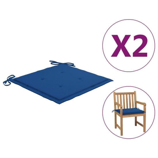 Greatstore Podušky na zahradní židle 2 ks královsky modré 50x50x4cm textil