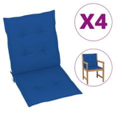 Petromila Podušky na židli nízké opěradlo 4 ks královsky modré 100x50x3cm