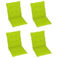 Petromila Podušky na židli nízké opěradlo 4 ks jasně zelené 100x50x3 cm